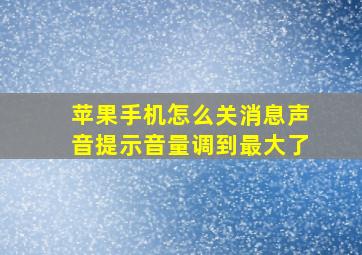 苹果手机怎么关消息声音提示音量调到最大了