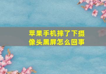 苹果手机摔了下摄像头黑屏怎么回事