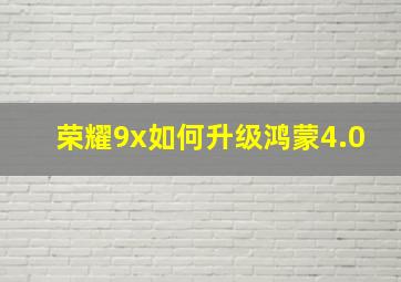 荣耀9x如何升级鸿蒙4.0