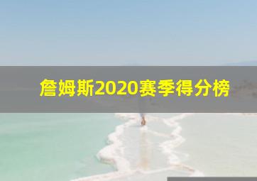 詹姆斯2020赛季得分榜