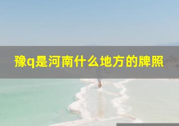 豫q是河南什么地方的牌照