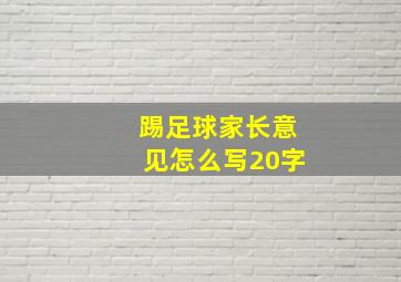 踢足球家长意见怎么写20字