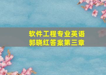 软件工程专业英语郭晓红答案第三章