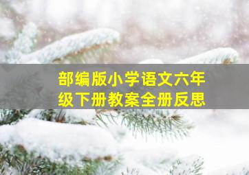 部编版小学语文六年级下册教案全册反思