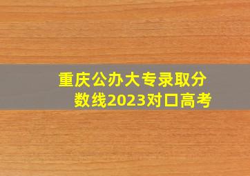 重庆公办大专录取分数线2023对口高考