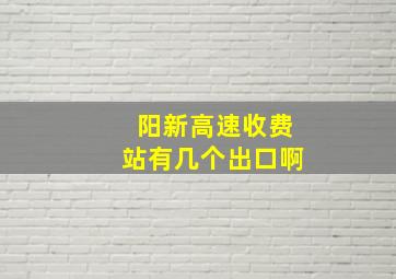 阳新高速收费站有几个出口啊