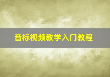 音标视频教学入门教程