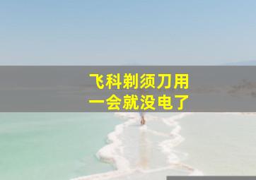 飞科剃须刀用一会就没电了