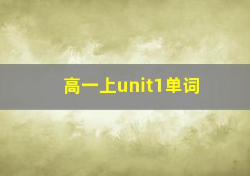 高一上unit1单词