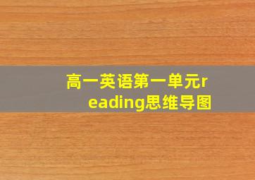 高一英语第一单元reading思维导图