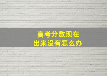 高考分数现在出来没有怎么办