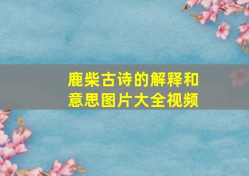 鹿柴古诗的解释和意思图片大全视频